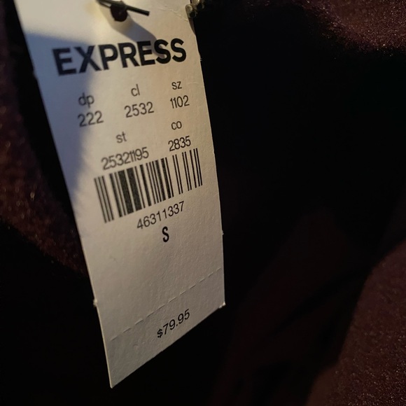 Express Men’s Maroon Fleece Quarter Zip Jacket NWT - Picture 7 of 7